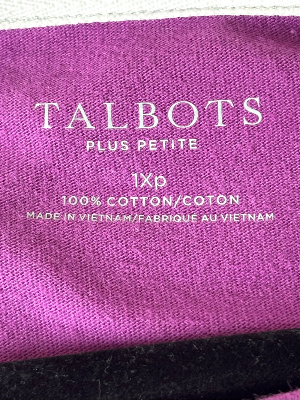 Talbots Holiday Graphic Long Sleeve Tee Purple Size 1XP - Picture 3 of 4